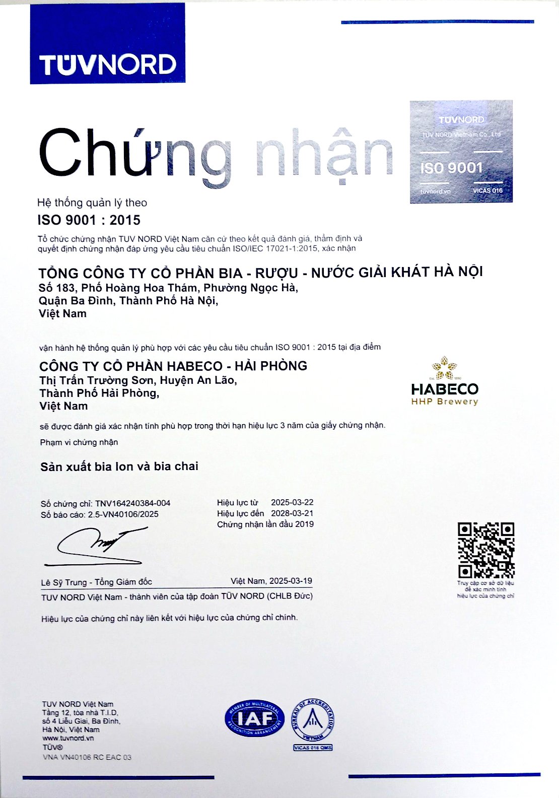 Công ty cổ phần  Habeco - Hải Phòng
